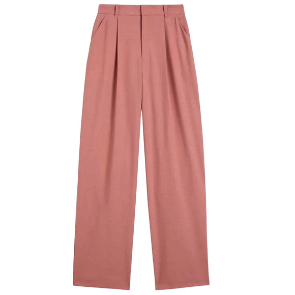 Ted Baker Medium Oraya Straight Barrell Trouser Pink Wide Leg High Rise Pants